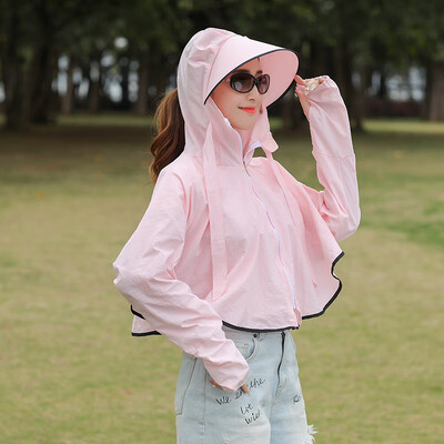 

Sunscreen womens short jacket new shawl long-sleeved UV electric car sunscreen thin student Korean version