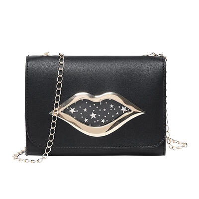 

Star Lips Decor Chain Shoulder Handbags PU Leather Women Flap Crossbody Bag