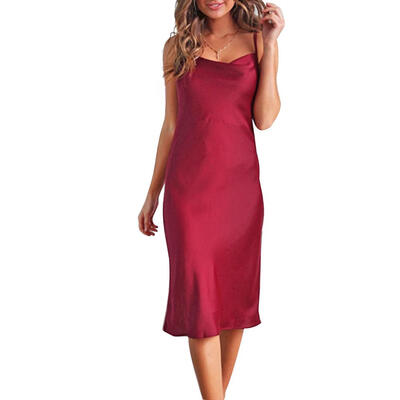 

Fashion Women Dress V-neck Sleeveless Bodycon Tunic Sexy Solid Dot Dresses