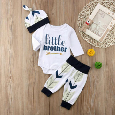 

3Pcs Newborn Baby Boy Toddler Clothes Jumpsuit Romper Bodysuit Pants Outfits Set