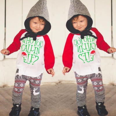 

Newborn Infant Baby Boys Girls Top T-shirtLong Pants Outfits Cotton Clothes Set