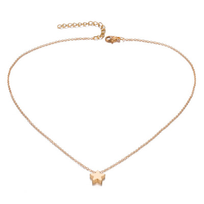 

2018 New Fashion Short Link Chain Necklace & Pendant Gold Silver Color Star Chokers Necklace for Women Bohemian Jewelry Gifts