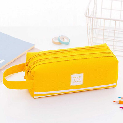 

Brief Style Pure Color Large Capacity Pen Pencil Bag Storage Case Makeup Pouch Cute Stationery Bag