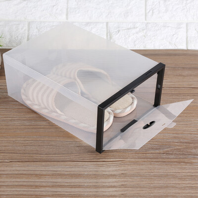 

2 PCS Transparent Foldable Plastic Drawer Shoe Case Storage Stackable Box Organizer Shoes OrganizerShoes Storage Box