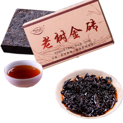 

Chinese Ripe Puer Brick Yunnan Menghai Old Tree Gold Brick Puer Cooked Tea Black Tea 250g