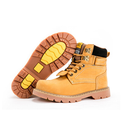 

Big yellow Martin boots women plus velvet suede leather shoes lovers short boots men plus cotton tooling shoes high to help big shoes