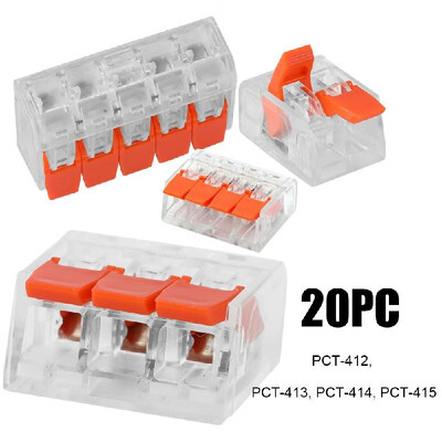 

20pcs 2345 Way Mixed Cable Connector Wire Universal Junction Compact Connectors Quick Terminals Kit
