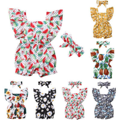 

Newborn Baby Girl Summer Romper Bodysuit Jumpsuit Playsuit Summer Clothes Outfit