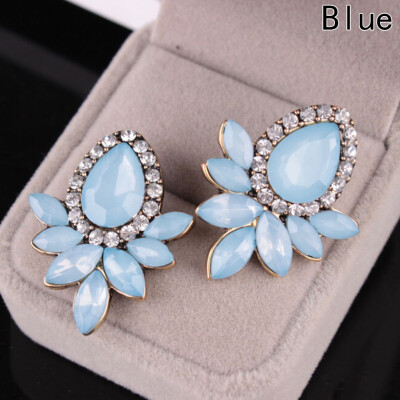 

1 Pair Elegant Women Ladies Crystal Rhinestones Ear Studs Earrings