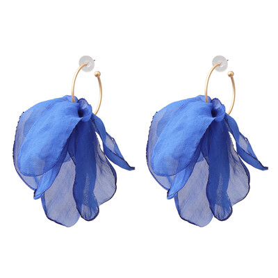 

2019 Bohemia Trendy Yarn Flowers Drop Earrings For Women Wedding Party Jewelry Ethnic Statement Earrings Female