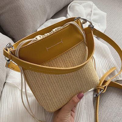 

Summer small fresh texture small bag woman 2019 new Chaohan version of the ocean air slanted bucket bag