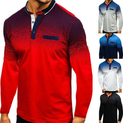 

Men Slim Fit Polo Shirts Long Sleeve Casual Golf Tops Tee T-Shirt Autumn Shirts