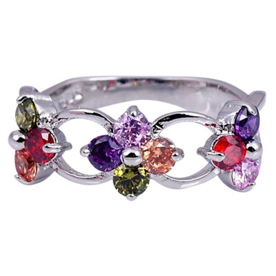 

Fashion Woman Jewelry 925 Sterling Silver Natural Gemstone Tanzanite Ruby Topaz Peridot Ring Size6 7 8 9 10