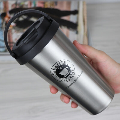 

500ml Coffee Thermos Stainless Steel Insulated Water Cups Thermos Bottle Tumbler With Handle Lid Mixing Spoon Office Thermoscup