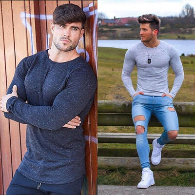 

Fashion Men&39s Slim O Neck Long Sleeve Muscle Tee T-shirt Casual Fit Tops Blouse