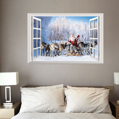 

Gobestart Christmas Holiday Window 3d Wall Stickers Christmas Decoration 3D Wall Stickers