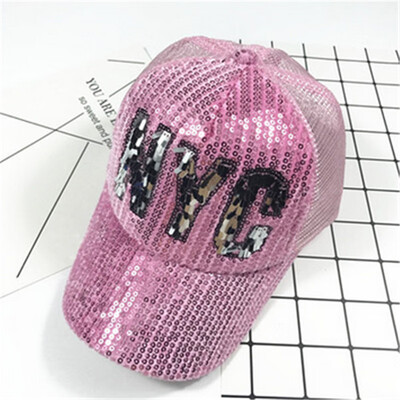 

Childrens Cap girl big baby summer mesh sequined baseball cap Korean Sun Hat