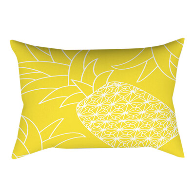 

〖Follure〗Pineapple Leaf Yellow Pillow Case Sofa Car Waist Throw Cushion Cover Home Decor