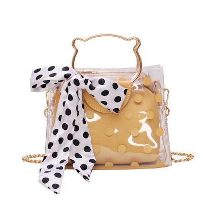 

Summer small bag handbags new 2019 tide Korean version of the wild Messenger bag chain shoulder laser transparent jelly package