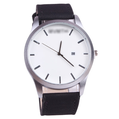 

European&American fashion big dial mens casual watch calendar matte belt watch