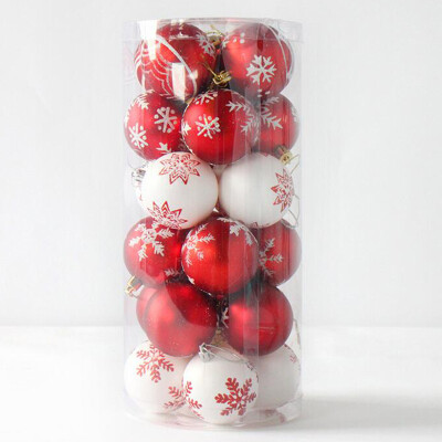 

24pcsSet Painted Mixed Christmas Balls for Window Home Furnish Christmas Decor