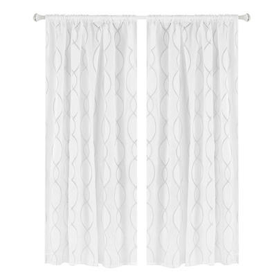 

Circle Cut Flower Bubble Print Window Blinds Drapes Half Blackout Curtains