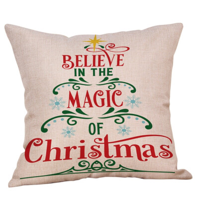 

〖Follure〗Merry Christmas Pillow Cases Cotton Linen Sofa Cushion Cover Home Decor