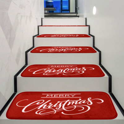 

Toponeto Christmas Decoration 1Set Non-Slip Coral Fleece Resistant Carpet Stair