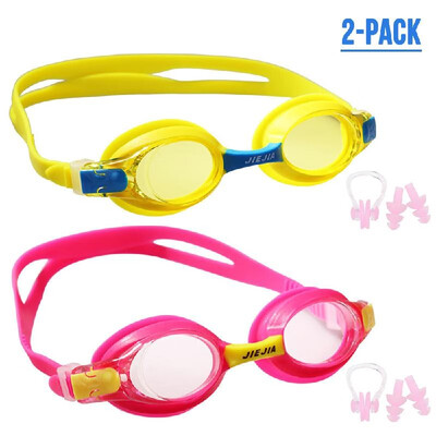 

2 Packs Kids Goggles Anti-Fog Anti-UV Swimming Goggles For Age 3-10 Years