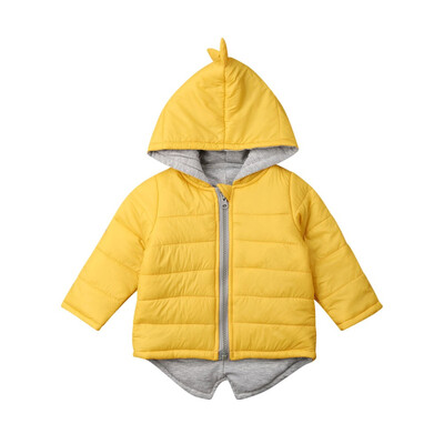 

US Kids Baby Girl Boy Dinosaur Cotton-padded Jacket Winter Coat Outwear Clothes