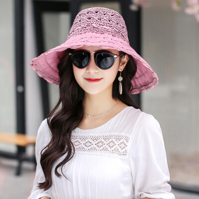 

hat summer small fresh straw hat sun-proof sun hat folding all-to-one along the beach cap cool the hat