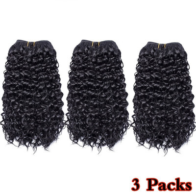 

8 inch Weave Hair Extension Afro Kinky Curly Weft Hair Weave Bundles Synthetic Braid Hair Mambo Twist Ombre Hair for Women