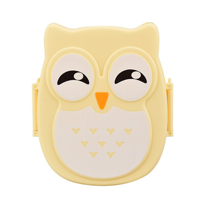 

Siaonvr Owl Lunch Box Food Container Storage Box Portable Bento Box Yellow