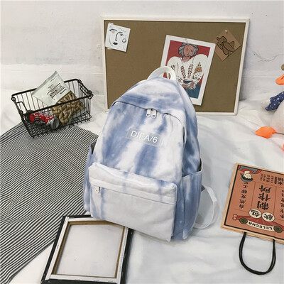 

Schoolbag female Korean version high school ins wind tie dye original student campus double shoulder Bausen department ancient can