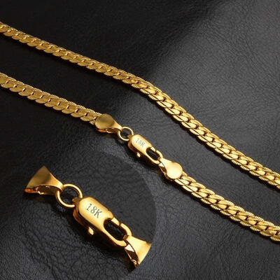 

Women Men&39s Jewelry Solid 18K Yellow Gold Plated Snake Chain Necklace 20 inch