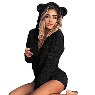 

Women Winter Fall Velutum Nighty Soft Cute Long-Sleeved Plush Jumpsuit Sweety Lovely Pajamas Comfortable Home Clothes