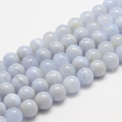 

Natural Blue Lace Agate Bead Strands Grade AB Round 8mm Hole 1mm about 48pcsstrand 155"