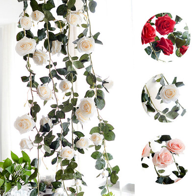 

180cm Artificial Rose Flower Ivy Vine Wedding Real Silk Flowers Home Decor