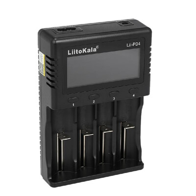 

LiitoKala Lii-PD4 Intelligent Battery Charger Smart Charger w 4 Battery Slots LCD Display for Ni-MH Ni-Cd Li-ion Rechargeable Bat
