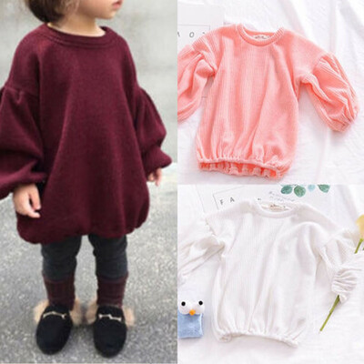 

1-6T Toddler Kid Girl Long Sleeve Warm Sweater Sweatshirt Top Pullover Blouse