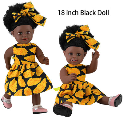

Tailored Black Girl Dolls African American Play Dolls Lifelike 45cm Baby Play Dolls A