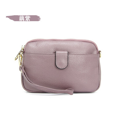 

First layer cowhide 2019 new ladies leather Europe&America shell wallet clutch bag lychee pattern shoulder Messenger bag