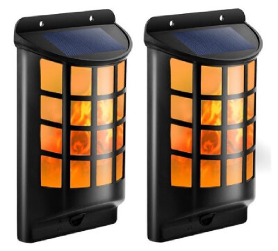 

Solar Flame wall Lights Outdoor Waterproof Flickering Flame Solar Lights photoSensor Auto OnOff 66 LED Solar Powered Wall Mounte