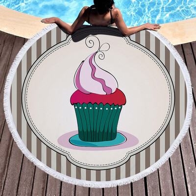 

Gobestart 1 PC Round Beach Pool Home Shower Towel Blanket Table Cloth Yoga Mat