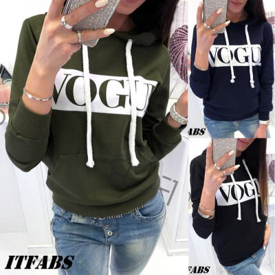 

Women Long Sleeve Hooded Hoodies Casual Tops Autumn Ladies Loose Pullover Jumper