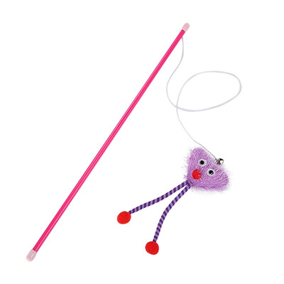 

Lovely Love Heart shape Cat Toys Cute Funny Colorful Rod Teaser Wand Plastic Pet Toys for Cats Interactive Stick Cat
