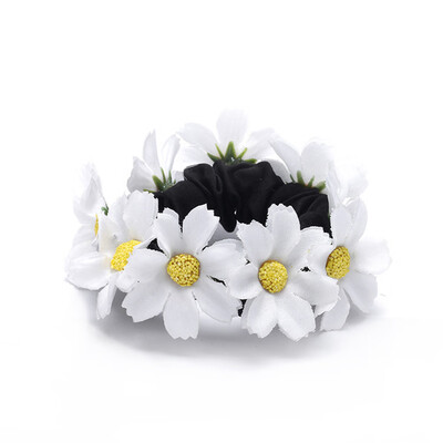 

Fashion Flower Daisy Floral Bun Head Knot Garland Bracelet Hair Top Scrunchie Band Bridal