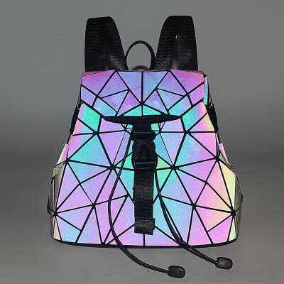 

Ins Super Fire Backpack Backpack Female Geometric Lingge Laser Korean Joker Personality Pack Six