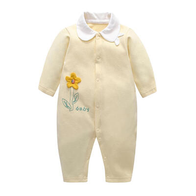 

Doll Collar Sweet Cute Flower Girl Baby Romper Long Sleeve Cotton Jumpsuit