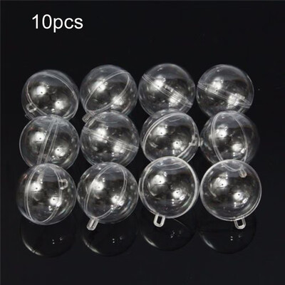 

50x Clear Fillable Ball Gift Plastic Baubles Christmas Tree Transparent Ornament
